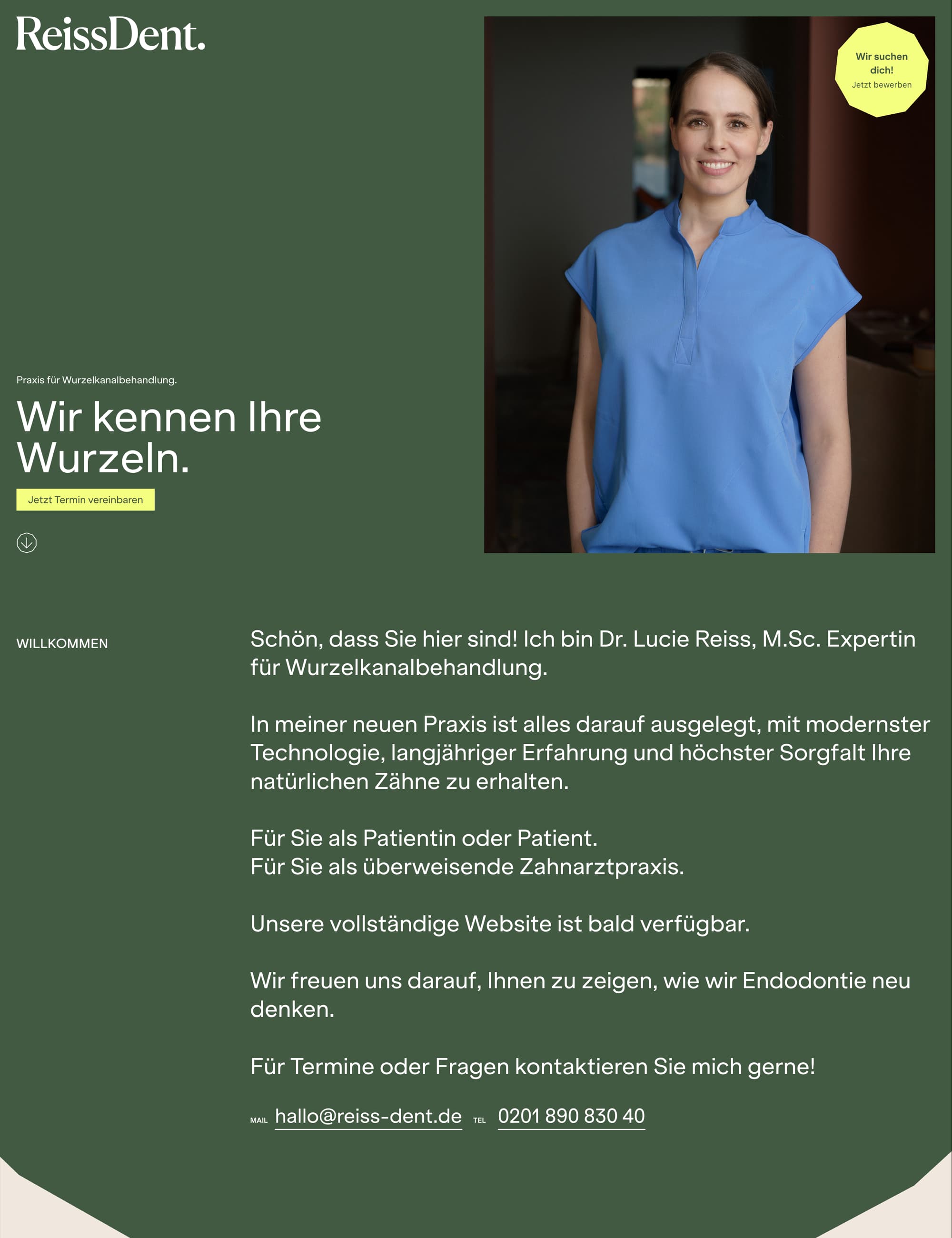 Bildschirmfoto von der Webseite ReissDent